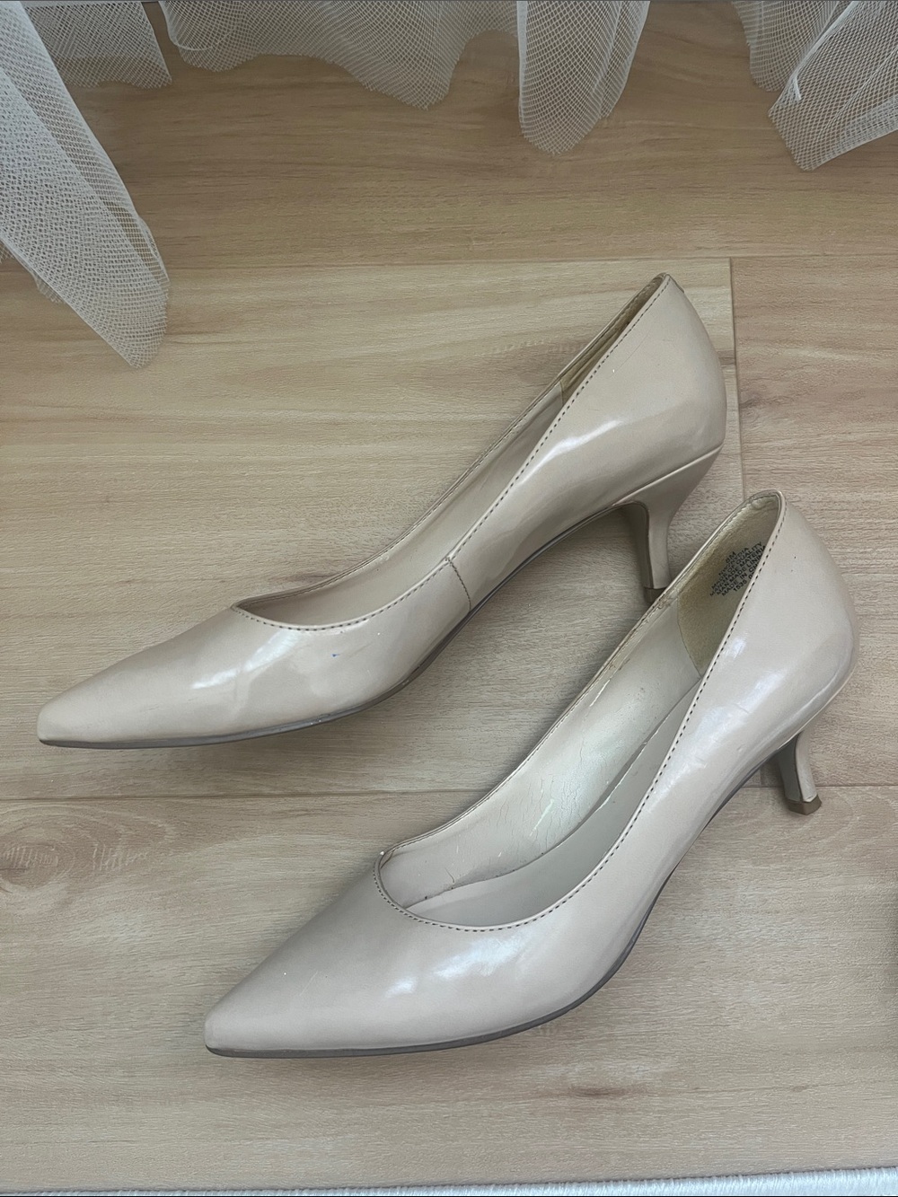 Nine West Nude Patent Pointed-Toe Pumps - Picture 2 of 6